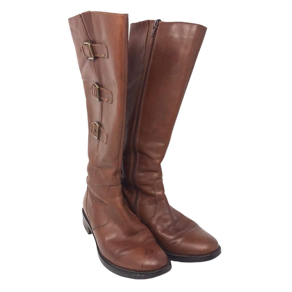 Ecco Hobart Genuine Leather Zip Up Buckle Brown Tall Riding Boots Women … - Picture 4 of 15